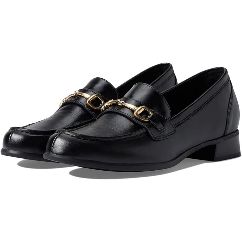 Munro Black Loafers with Gold Accent